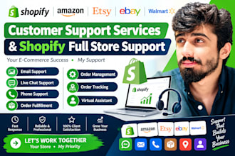 provide shopify customer support and store management