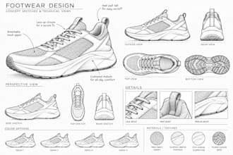 design custom shoes, sneakers, sandals, and footwear product design