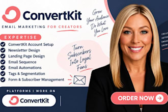 design convertkit newsletter kit landing page kit email sequence automation