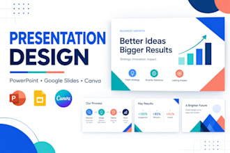 create an engaging pitch deck, business presentation, or slide redesign