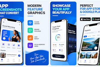 design mobile app screenshots and promotional graphics