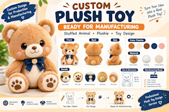 design custom plush toy for manufacturing