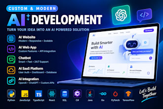 build ai website ai web app chatbot ai saas platform ai integration