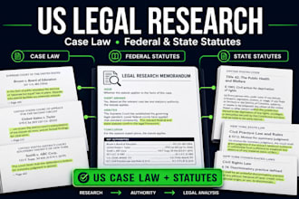 research US case law and federal or state statutes for you