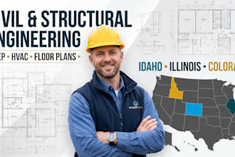 civil structural engineering mep hvac floor plan in idaho illinois colorado