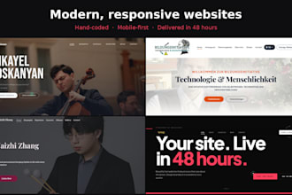design a modern website for you in 48 hours