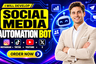 create custom social media bot, tiktok bot, twitter x bot, instagram api bot