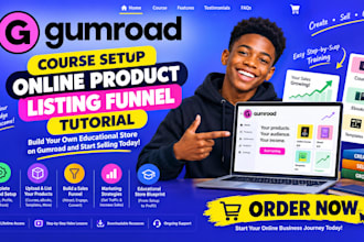 gumroad course setup online product listing funnel tutorial educational store