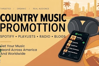 promote your country music on spotify playlists, radio and music blogs