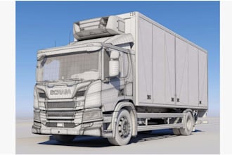 model realistic 3d car, body kits, truck model, with high interior and exterior