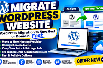 migrate wordpress website, wordpress migration to new host or domain fast