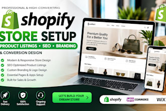 setup shopify store with product listings, SEO, branding and conversion design