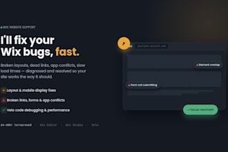 fix wix website bugs, wix studio, layout issues and responsive seo