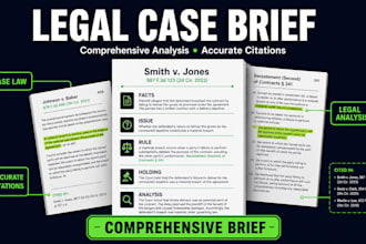 draft a comprehensive legal case brief with accurate citations