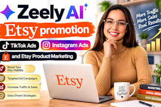 zeely ai etsy promotion, tiktok ads, instagram ads and etsy product marketing