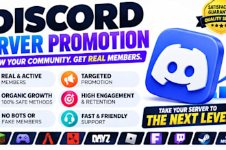 gaming discord server promotion, discord advertising and organic server growth