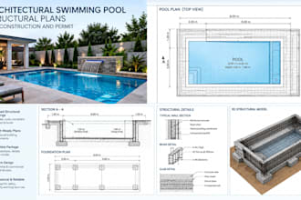 design architectural swimming pool structural plans for construction and permit