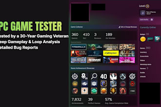 test your steam or PC game and provide a detailed report