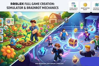 create a roblox full game like steal a brainrot, grow a garden or simulator game