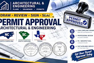 draw review sign seal nc sc texas architectural engineering permit approval