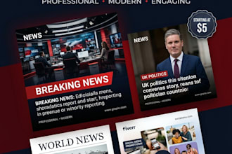 design professional news and social media graphics