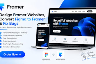 design framer websites, convert figma to framer, and fix bugs