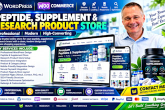 do peptide wordpress website, supplement website, research peptide store