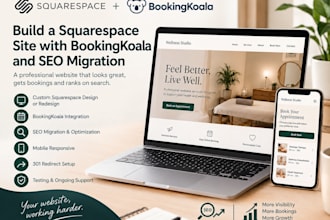build a squarespace site with bookingkoala and SEO   migration