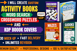 create activity books, word search, crossword puzzles and KDP book covers