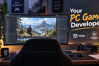 develop a custom 2d or 3d PC game in unity