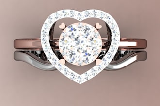 design custom ring cad, wedding band and engagement ring 3d model