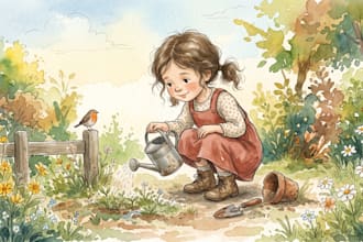 hand drawn watercolor book illustration christmas story book illustration