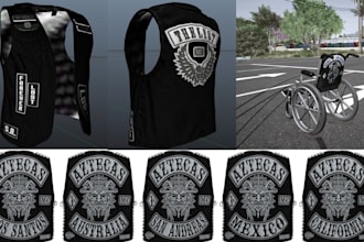create custom fivem mc kuttes, biker vests and mc clothing