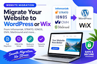migrate infomaniak strato ionos ovh siteground website to wordpress wix