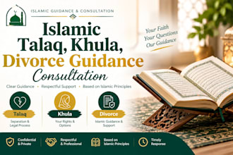 provide islamic talaq, khula, divorce guidance consultation