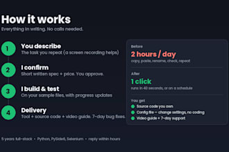 build a python automation script or desktop tool with gui