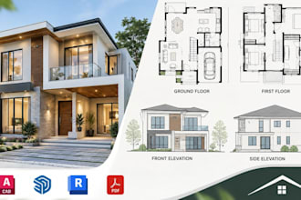 design custom house floor plans, architectural drawings and elevations