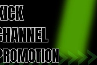 promote your kick channel to boost your live viewers, followers and chatters