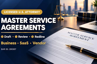 draft a legal master service agreement msa for your business
