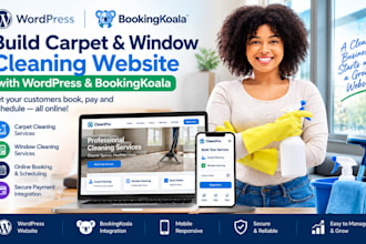 build carpet and window cleaning wordpress booking koala booking website