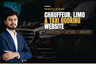 design a limo website, chauffeur website, taxi booking and car rental site
