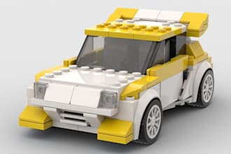 do 3d lego design, 3d lego model, lego car,lego house minifigure with pdf manual