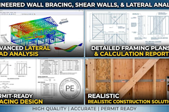 engineer structural wall bracing shear wall lateral analysis framing plan