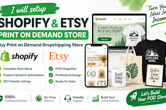 setup shopify etsy print on demand store etsy print on demand dropshipping store