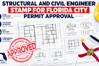 provide structural engineer stamp for florida and texas city permit approval