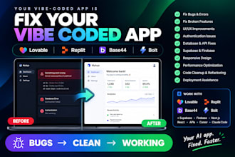 fix your lovable, replit, base44 or bolt vibe coded app