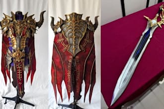 anime 3d wearable cosplay model 3d props, helmet, mask 3d printed armor eva foam