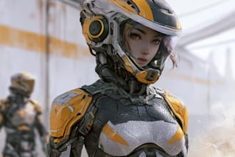 create professional sci fi character artwork