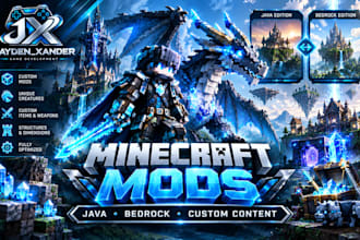 create custom minecraft characters, mods, skins and rigging