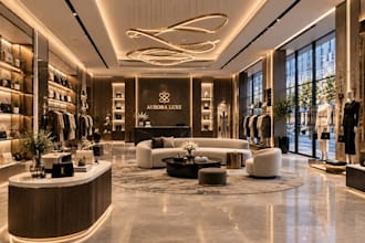 design 3d retail store, shop interior and storefront with 3d realistic rendering